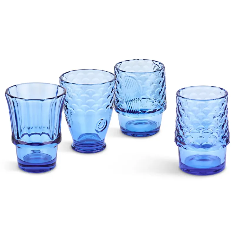 Fisk Drikkeglass sett - Blå