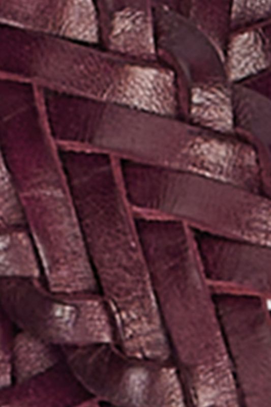 Flettet Skinnbelte - Porto Red