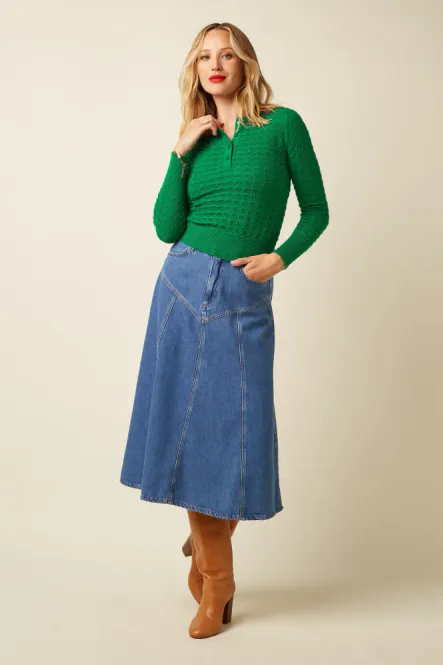 Hovedbilde Polo Avel strikket topp - Meadow Green
